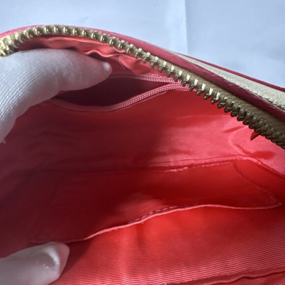Lilly Pulitzer Metallic Gold Crossbody Bag With Pink Trim - Picture 12 of 16